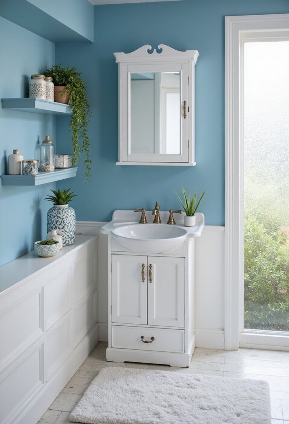 blue and white storage solutions