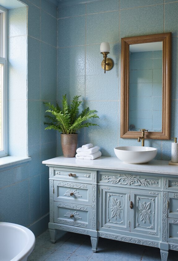 blue and white vanity designs