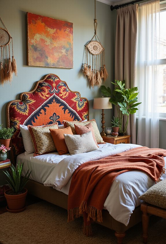 boho statement headboard ideas