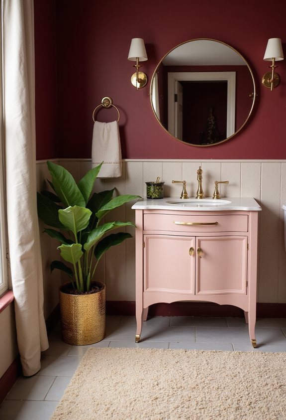 bold feminine bathroom colors