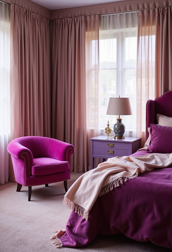 bold pink and purple furniture