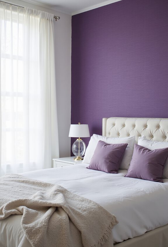 bold purple accent wall