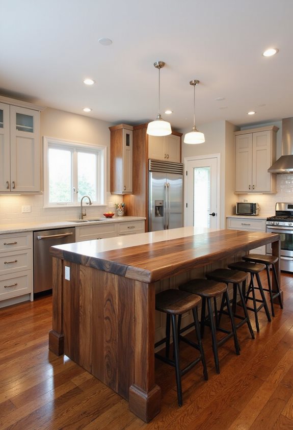 bold unique walnut island