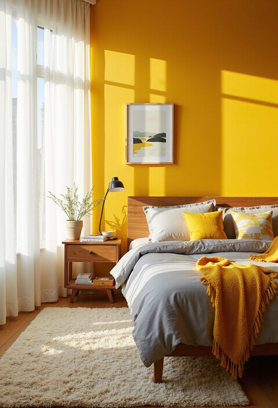 bold yellow accent walls