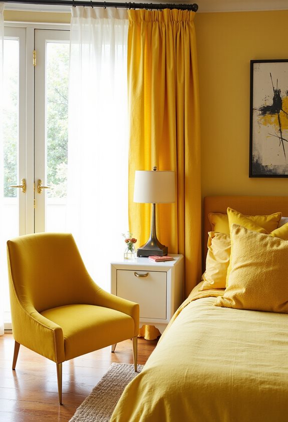 bold yellow furniture accents