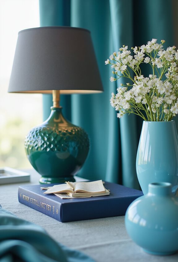 bright blue green accessories decor