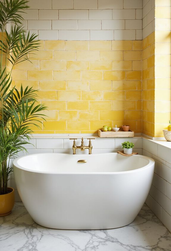 brighten bathroom with yellow