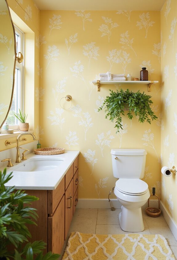 brighten bathrooms with yellow