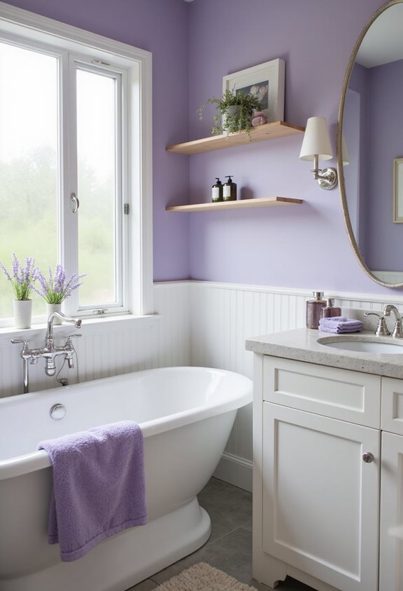 calming lavender bathroom retreat