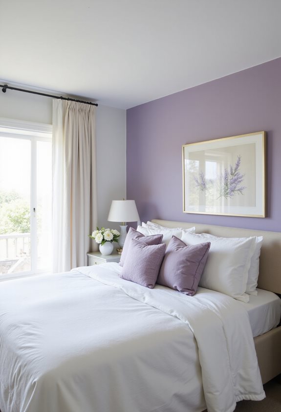 calming white and purple