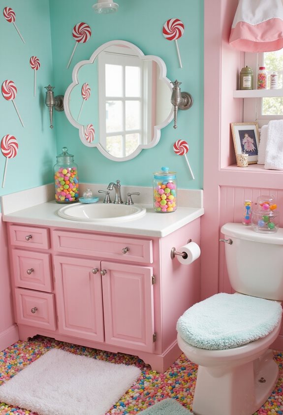 candy themed bathroom decor