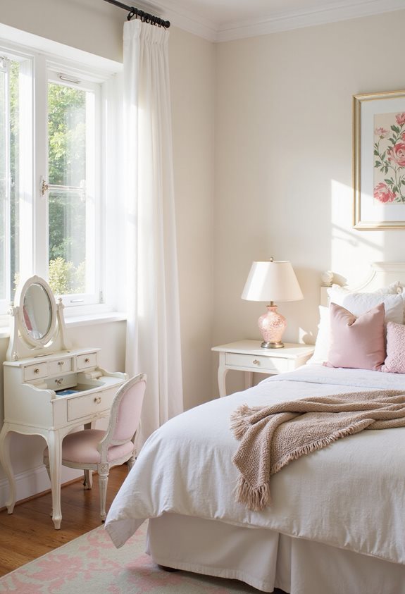 charming pink white furniture