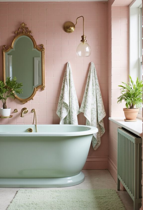 cheerful bathroom color combo