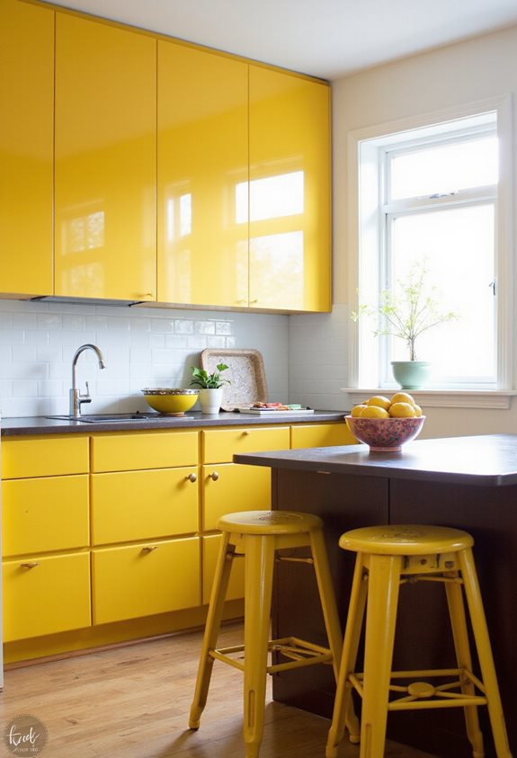 cheerful mustard yellow accents