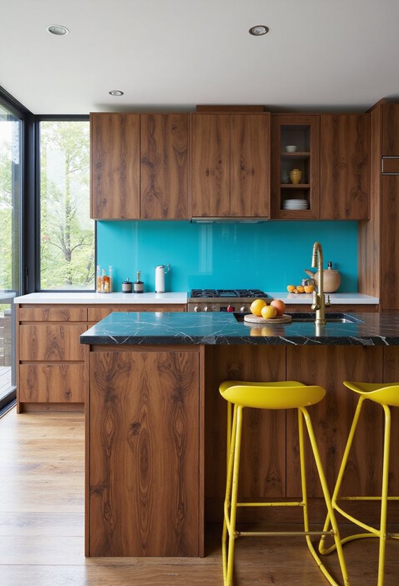 color accents brighten walnut