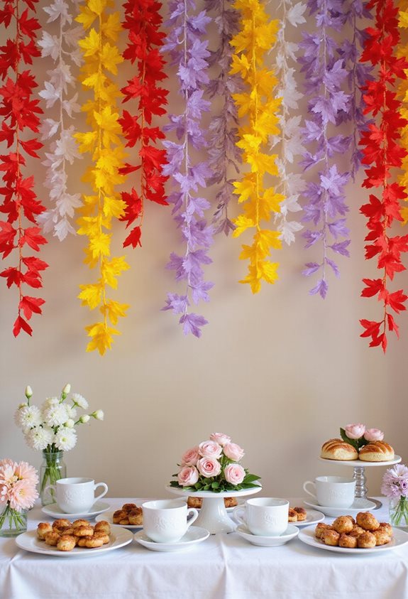 colorful paper flower garland