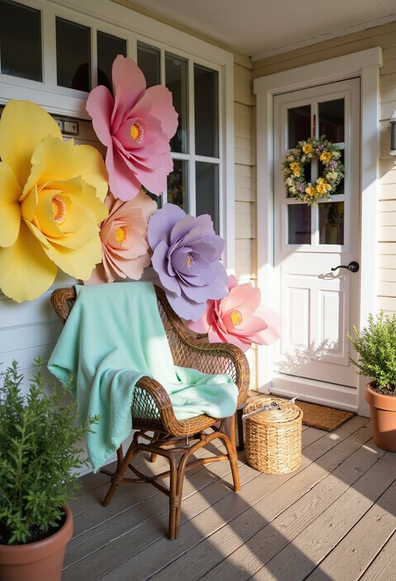 colorful paper flowers creation