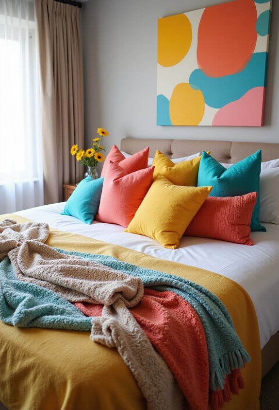 colorful pillows for cheer
