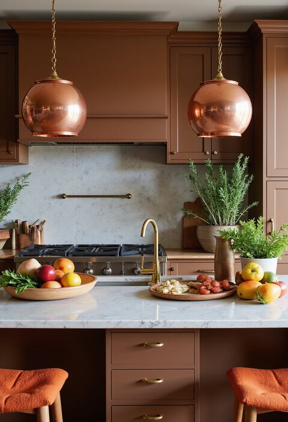 copper and bronze accents