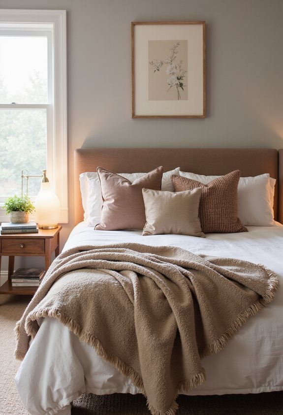 cozy cushions and throws