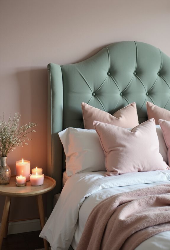 cozy pink candle ambiance