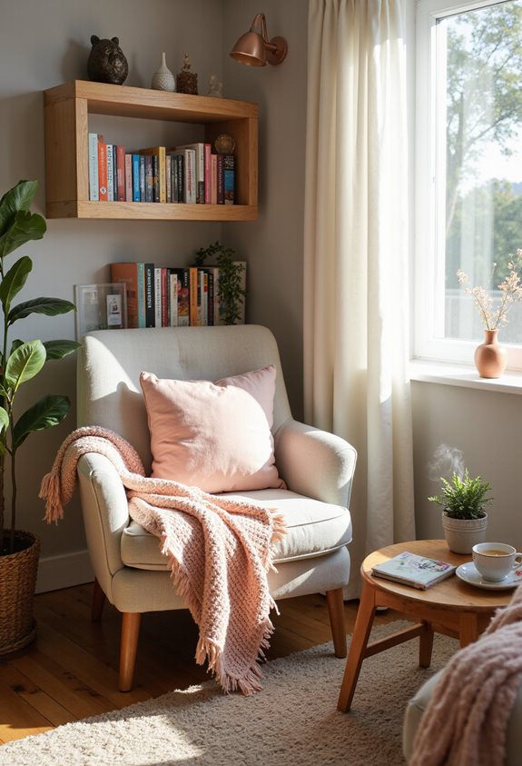 cozy reading nook setup