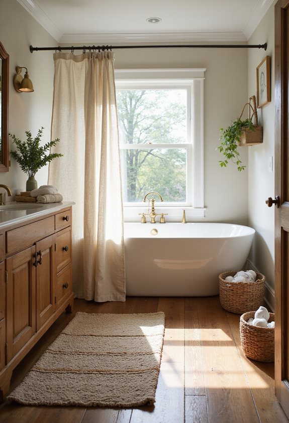 cozy rugs enhance bathroom warmth