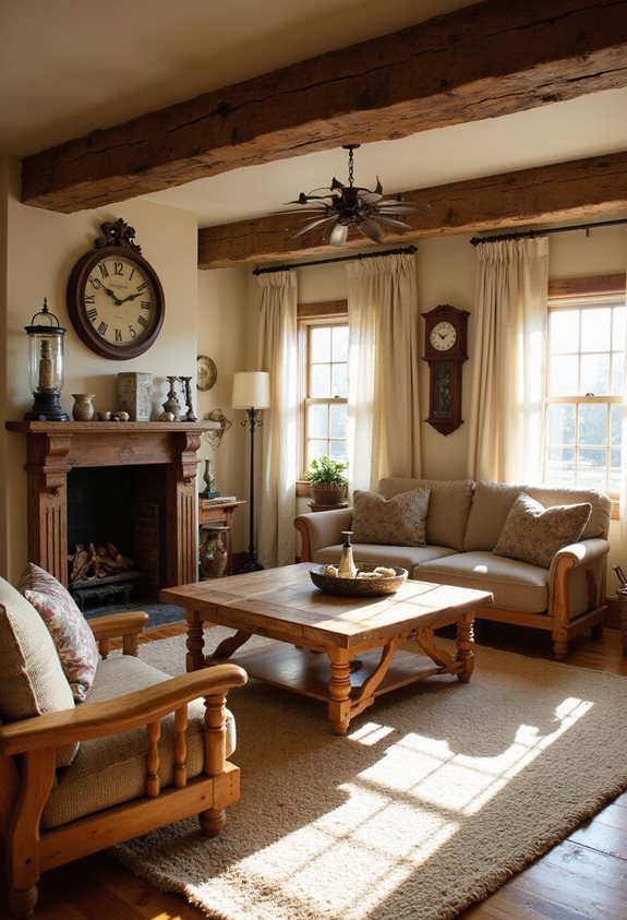 cozy rustic clocks enhance decor