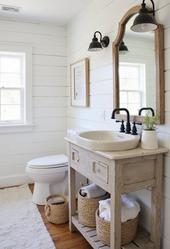 cozy shiplap bathroom retreat