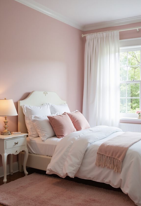cozy soft pink walls