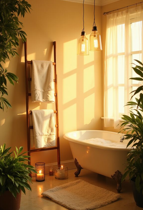 cozy spa like bathroom lighting