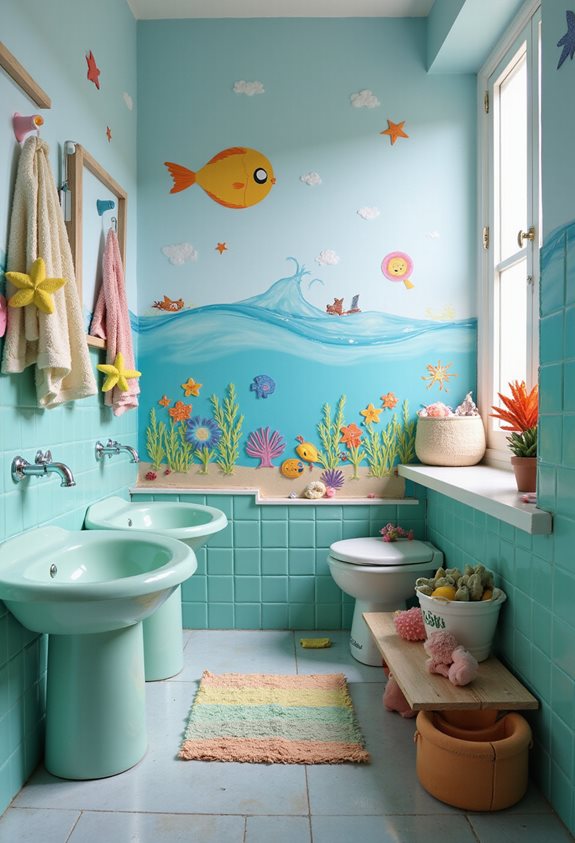 creative colorful bathroom decor