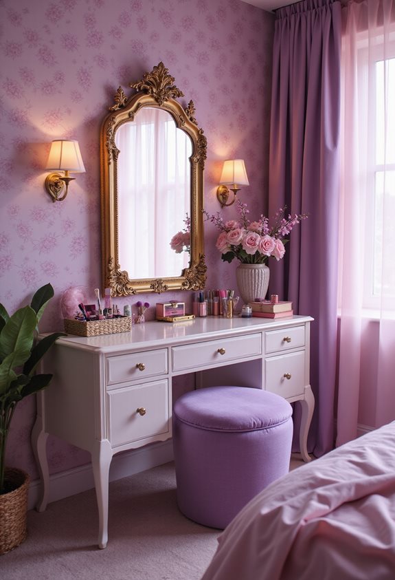 creative pink purple vanity