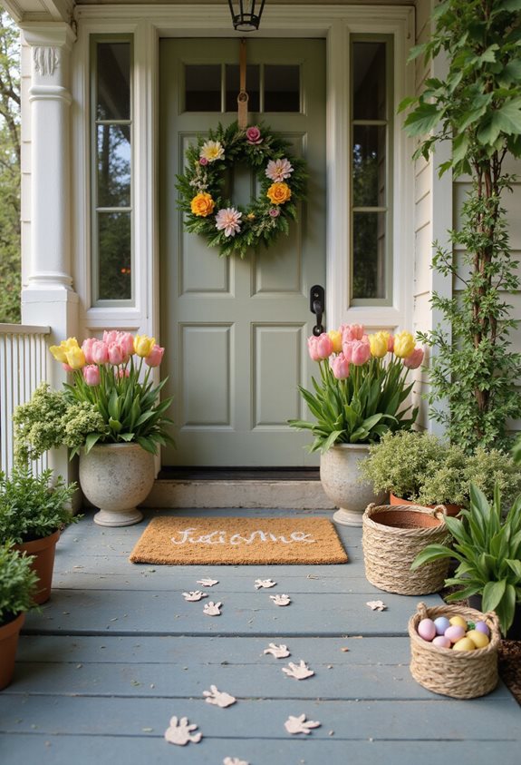 easter bunny footprint pathway