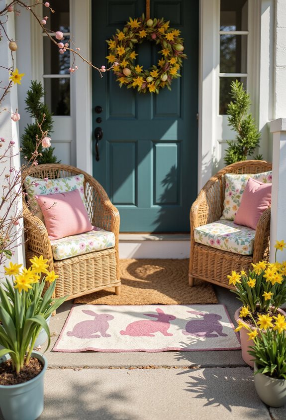 easter themed colorful doormats