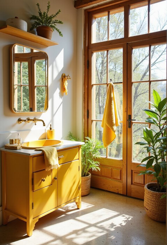 eco friendly yellow bathroom d cor