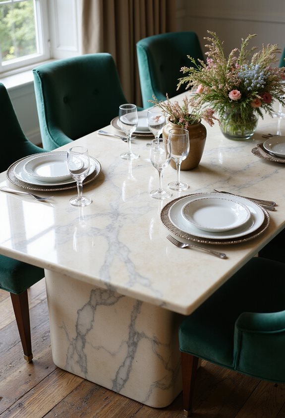 elegant marble dining tables