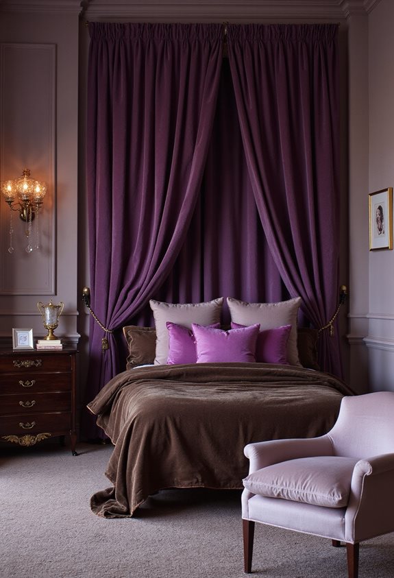 elegant purple and brown decor