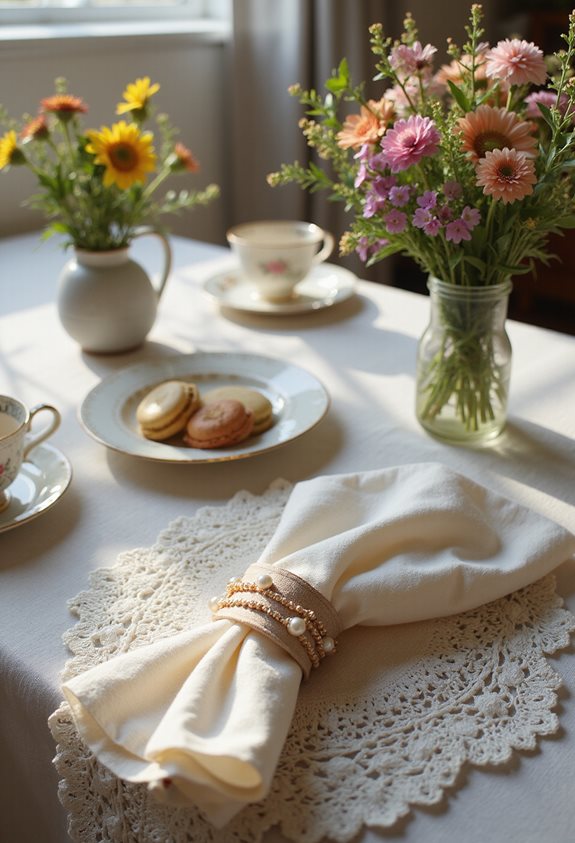 elegant ribbon and pearls