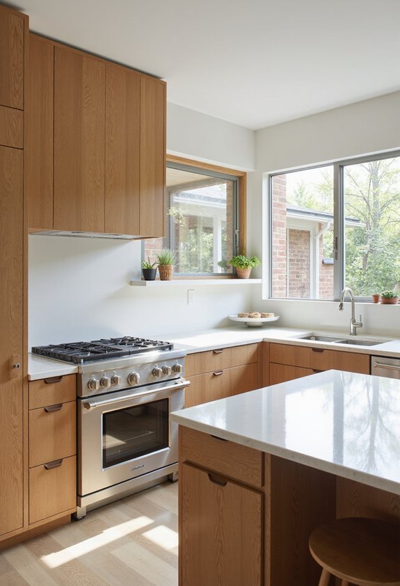 elegant white quartz oak combination