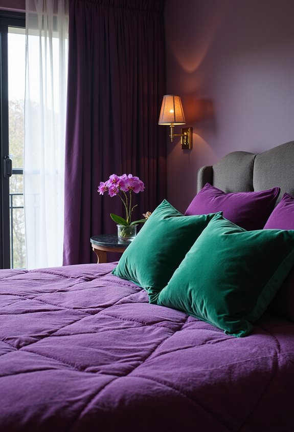 emerald pillows brighten bedding