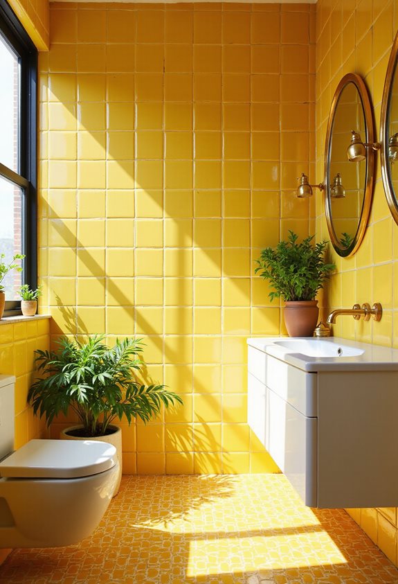 energizing yellow tile accents