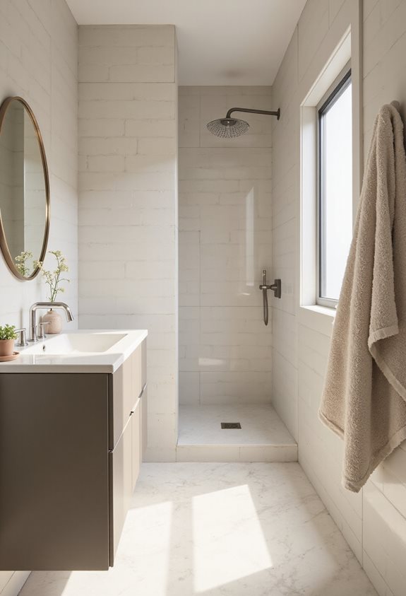 expand small bathrooms visually