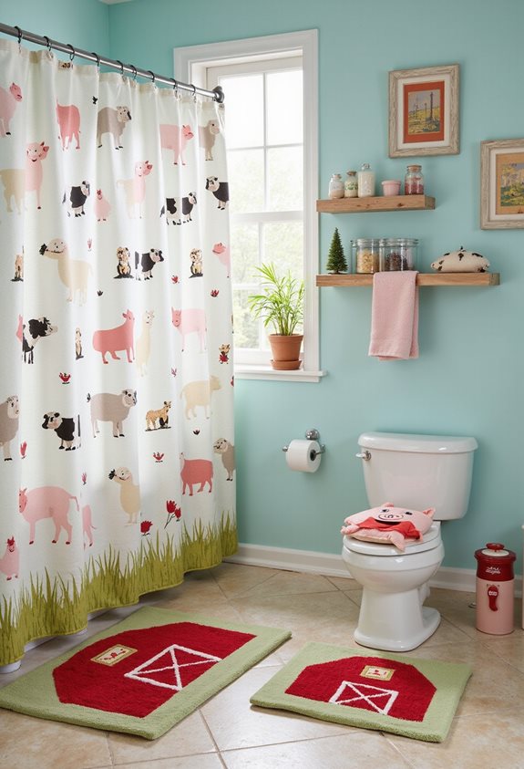 farm animal bathroom decor