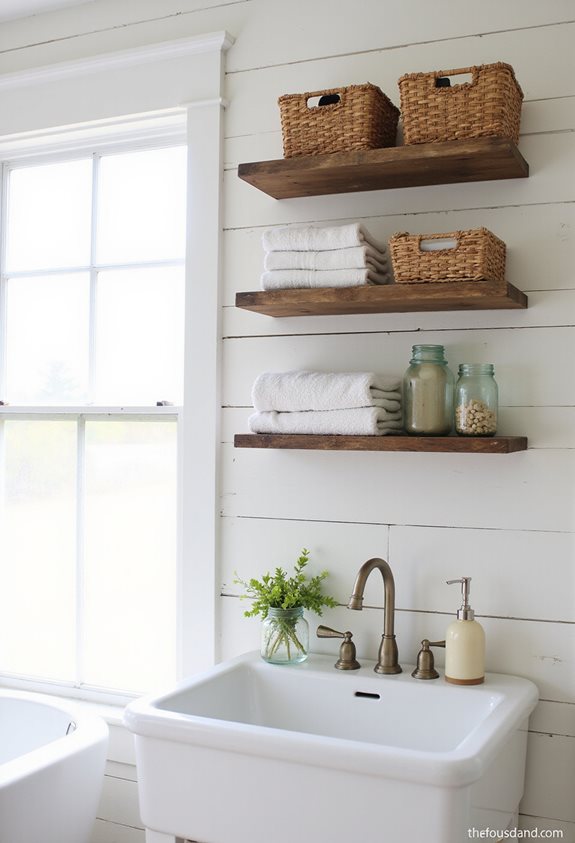 farmhouse open shelving ideas