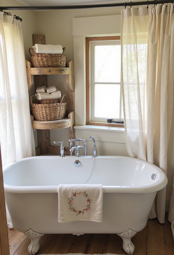 farmhouse style shower linens