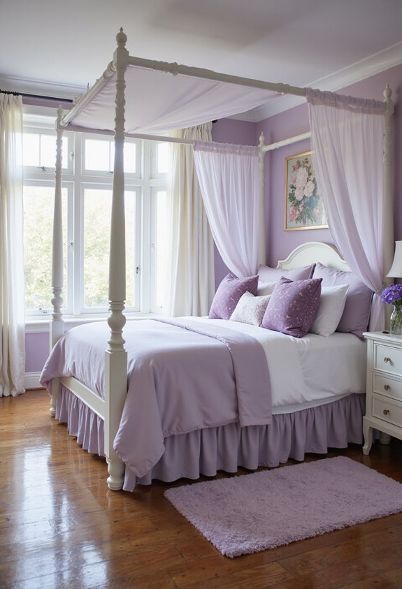 feminine purple and white decor