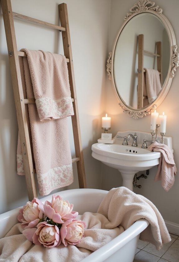 feminine stylish bathroom linens