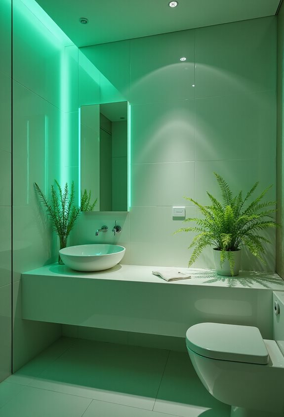fresh calming green lighting