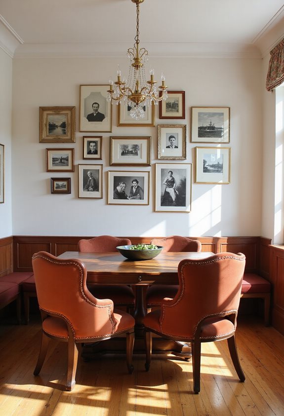 gallery wall dining area